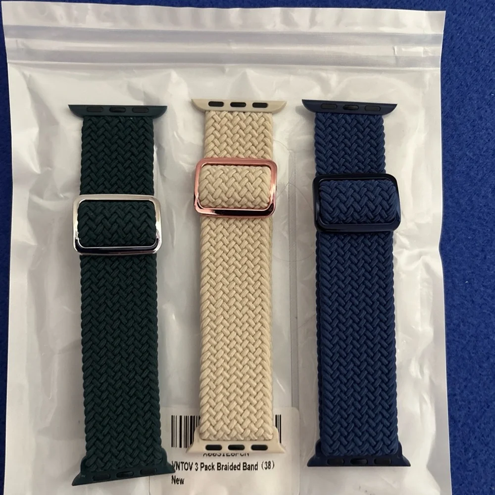 Braided watch bands. Set of 3 New